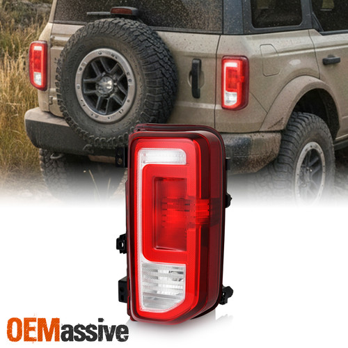 For 2021-2025 Ford Bronco [Halogen Type] Black Red Tail Brake Light Passenger RH