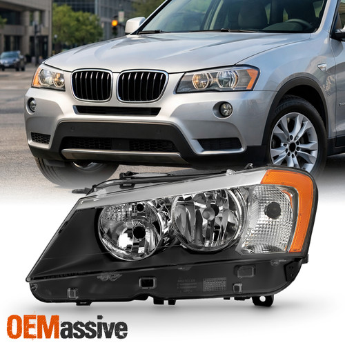 For 2011 2012 2013 2014 BMW X3 Halogen Type Chrome Headlight Driver Left Side LH