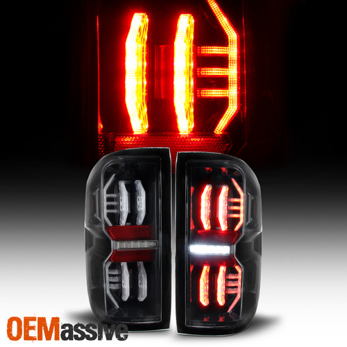 For 2014-2018 Silverado 1500 2500HD 3500HD 3D LED Halogen Type Black Tail Lights