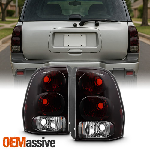 For 2002-2009 Chevy Trailblazer Tail Lights Rear Brake Lamp Red Smoked Lens Pair
