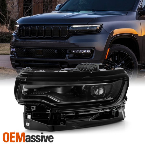 For 2022-2025 Jeep Wagoneer Full LED Headlight w/ Ballast Black Headlamp Left