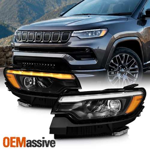 For 2022-2026 Jeep Compass LED BI-Function Projector Headlight Pair w/Code [LM6]