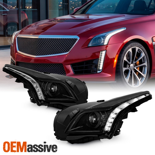 For 2015-2019 Cadillac CTS-V HID/Xenon LED DRL Projector Headlights Replacement