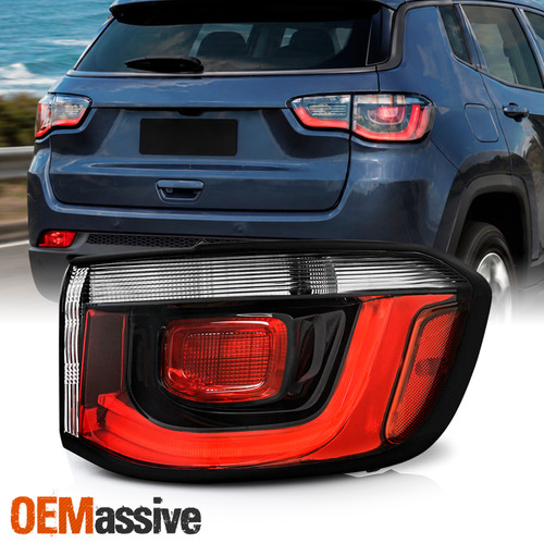For 2022-2026 Jeep Compass Halogen Black Red TailLight Outer Right w/LED Running