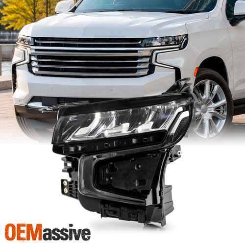 For 21-23 Chevy Tahoe/Suburban LED Beam Black Headlight Driver w/ Halogen Signal