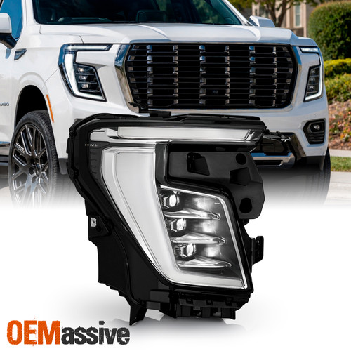 For 2025-2026 GMC Yukon XL Denali FULL LED Tube Projector Black Headlight Right
