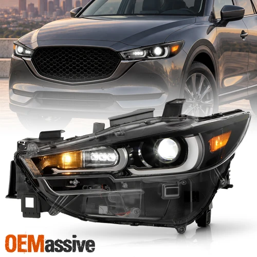 For 2022-2025 Mazda CX-5 Projector Black Headlight Driver w/Full LED DRL Non-AFS