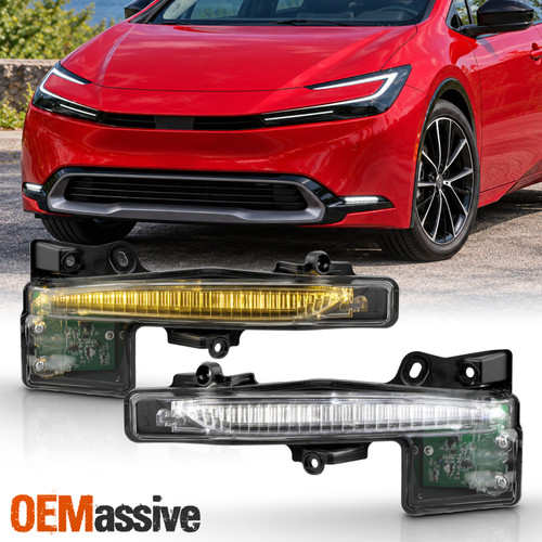 For 2023-2025 Toyota Prius [Full LED] Clear Fog Lights Pair L+R w/Bracket Switch