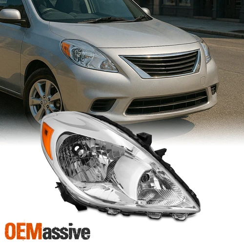 For 2012-2014 Nissan Versa Sedan Halogen Type Headlights OE Style Chrome Right