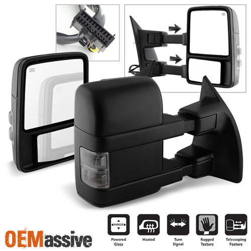 AutoShack KAP8255B03EASHSM3PR PAIR OF POWER HEATED TOW MIRRORS SMOKE LED SIGNALS