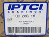 IPTCI UC206-19; Insert Ball Bearing; 1-3/16"ID x 62mmOD