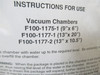 Test-A-Pack F100-1177-1; Vacuum Chamber; 13" x 20"; Clear