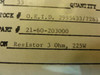 Cyberex 21-60-203000; Resistor 3 Ohm; 225W