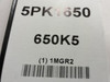 Bando 1MGR2; Serpentine Belt; 5-Rib; 65"Long; # 650K5