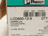 Panduit LCD600-12-6; Compression Lug Two-1/2" Holes 600 Kcmil