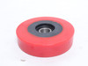 Hytrol 14.118; Red Poly Wheel; 4"OD x 1" Wide x 11/16"ID