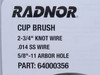 Radnor 64000356; Knot Wire Cup Brush; SS;  2-3/4" x 5/8"-11