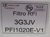 PF 3G3JV-PFI1020E; Single Phase RFI Filter 110/250VAC; 20A