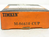 Timken M-86610; Bearing Cup; 2-17/32" OD; Cup Width: 0.6563" Timken M-86610; Bearing Cup; 2-17/32" OD; Cup Width: 0.6563"