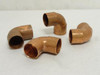 Industry-Std 5P054; Lot-4 Wrot Copper Elbows; 90Deg; 1" C x C