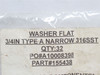 MFG- 155438; Lot-32; Flat Washers; SS-316; Narrow; Size: 3/4"
