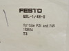 Festo QSL-1/4H-U; Lot-5 Tube Connector 156654; Size: 1/4"