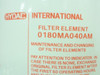 Hydac 0180MA040AM; Hydraulic Filter Element; 1-1/2�16 UN Thread