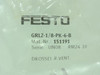 Festo 151191; Flow Control Valve; GRLZ-1/8-PK-6-B; 0.3~10bar