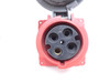 Hubbell HBL4100R7W; Red Watertight Pin/Sleeve Receptacle; 100A