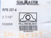 Sealmaster RPB 207-4; Pillow Block Roller Bearing; 2-7/16"ID