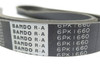 Bando 6PK1660; Serpentine Belt; 65.5" Long; 4-Rib; 27/32" Wide