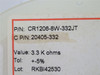 Venkel CR1206-8W-332JT; Lot-4600 Chip Resistor; 3.3K; 5%