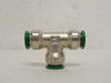 Parker 164PW-8; Union Tee; 1/2" Tube; Nickel Plate Brass