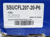 KML SSUCFL207-20-P6; Flange Bearing; SS; 1-1/4"ID; 2-Bolt