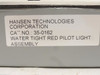 Hansen 35-0162; Water Tight Pilot Light Assembly; Red; 115VAC