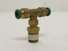 Parker W172PLP-4-4; Brass Air Tee; 1/4" PTC x 1/4" PTC x 1/4 NPT