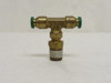 Parker W172PLP-4-4; Brass Air Tee; 1/4" PTC x 1/4" PTC x 1/4 NPT