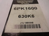 Bando 6PK1600; Serpentine Belt 630K6; 6-ribs 63.0"L; 1MHA6