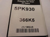 Bando 5PK930; Serpentine Belt 366K5; 5-ribs 36.6"L; 1MGU5