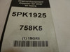 Bando 5PK1925; Serpentine Belt 758K5; 5-ribs 75.8"L; 1MGR6