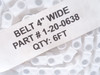 Waldrup 1-20-0638; White Plastic Belt; 4" Wide x 6' Long