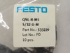 Festo QSL-H-M5-5/32-U-M; Bag-10 L-Fitting 533229; 5/32"Tube xM5
