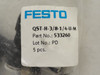 Festo QST-H-3/8-1/4-U-M; Bag-5 T-Fitting 1/4"PTCx3/8"NPT 533260
