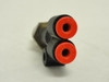 SMC KQU01-35S; Pneumatic Branch-Y Fitting; 1/8" Tube; 1/4 NPT
