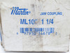 Martin ML100 1-1/4; Jaw Coupler Hub; 1-1/4"ID x 2.53"OD