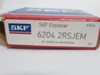 SKF 6204-2RSJEM; Ball Bearing; 20mmID x 47mmOD x 14mm Wide