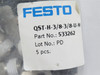 Festo QST-H-3/8-3/8-U-M; Bag-5 Tee Fittings 533262 Size 3/8"