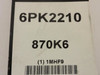 Bando 870K6; Serpentine Belt; 6PK2210; 87"; 1MHF9