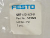 Festo QBT-1/2-1/2-U; Lot-2 T-Fitting 533322; 1/2" PTC x 1/2 NPT