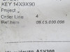 Meyn 08.05.000.008; Shaft Key; SS; 14mm x 9mm x 90mm